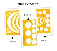 HIAKDOFT 2pcs Plastic Drawing Template Rulers Stencil Measuring Tools for Interior Design Drafting with Transparent Geometric Shapes for Accurate Pattern Drawing and Crafting