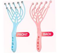 HIAKDOFT 2pcs Portable Nine Claw Head Massager for Scalp Neck Shoulder Massage Plastic Construction Compact Japanese Head Spa Equipment for Deep Tissue Relaxation and Stress Relief