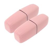 HIAKDOFT 2Pcs Portable Travel Toothbrush Cup Set with Dustproof Plastic Case and Reusable Mouthwash Holder for Business, Camping, and Outdoor Use in Cherry Blossom Pink