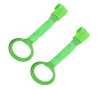 HIAKDOFT 2pcs Pull Rings Walking Aid Tool Newborn Crib Hanging Rings for Standing Assistance Green Learning Grip Handles for Early Arm Strength Exercise