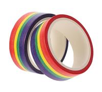 HIAKDOFT 2pcs Rainbow Stripe Washi Tape Tearable Decorative Tape for DIY Journaling and Crafting for Stationery and Gift Wrapping
