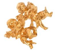 HIAKDOFT 2pcs Resin Cherub Figurine Decoration with Angel Wings Handcrafted Wall Sculpture for Home Entryway and Outdoor Garden Vintage Resin Angels Hanging Art for Spiritual and Aesthetic