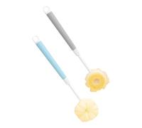 HIAKDOFT 2pcs Retractable Shower Back Scrubber with Long Handle Soft Bristle Bath Brush for Gentle Exfoliating Extendable Body Scrubber for Men and Women for Sensitive Skin and Daily Use