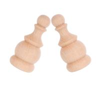 HIAKDOFT 2pcs Roman Style Decorative Wood Finials Unfinished Carved Wooden Ends for Fence Posts Curtain Rods Staircases Bed Posts DIY Painting Staining Home Decor Accents