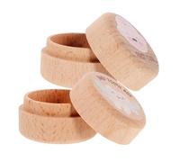 HIAKDOFT 2pcs Round Beech Wood Tooth Storage Box Keepsake Organizer for First Lost Teeth and Fetal Hair for Cherishing Childhood Memories