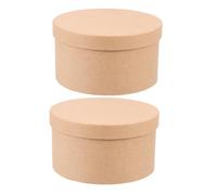 HIAKDOFT 2pcs Round Kraft Paper Boxes for Gift Packaging and Crafting DIY Present Boxes for Cookies Candy Flowers Bridesmaid Proposal and Birthday Festival Storage