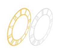 HIAKDOFT 2Pcs Round Roman Numeral Wall Clock Stickers, 20Cm Acrylic Mirror Dial Decals in Silver and Deep Gold, Decorative Craft Clock Faces for DIY Home Décor and Resin Art