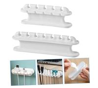 HIAKDOFT 2pcs Silicone Cable Holder Wire Clip Adhesive Cable Management Organizer for Desk Charging Cord Earphones Tidy Home Office Use Large Medium White