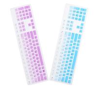 HIAKDOFT 2PCS Silicone Keyboard Cover for Kbp Protective Skin Gradient Blue and Purple Dustproof Flexible Easy-clean Keyboard Protector