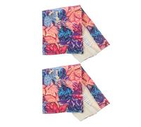 HIAKDOFT 2pcs Slot Canvas Pencil Roll Organizer with Colorful Maple Leaf Design Handmade Artist Brush Holder for Watercolor Oil Paint and Sketching Tools Lightweight Portable Art Supplies