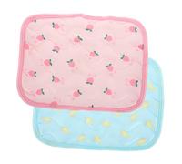 HIAKDOFT 2pcs Small Animal Cooling Pad Lightweight Breathable Cooling Bed for Hamsters Rabbits Pets Summer Use Xs Pink Cherry