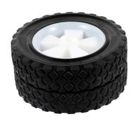 HIAKDOFT 2pcs Solid Rubber Lawn Mower Wheels Silent Replacement for Garden Trimmer and Trolley Abs Construction Wear Resistant Flexible Rotation Easy Installation