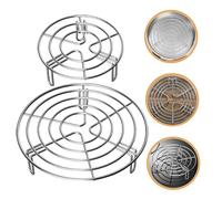 HIAKDOFT 2Pcs Stainless Steel Steam Rack Heat-resistant Multi-function Wok and Egg Steamer Racks for Household Cooling Steaming Fish Vegetables and More Kitchen Supply