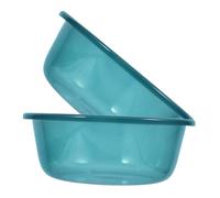 HIAKDOFT 2pcs Thickened Plastic Wash Basin Medium Blue Multipurpose Foot Face Kitchen Washing Bowl Stable Lightweight for Home Bathroom Outdoor Camping Use
