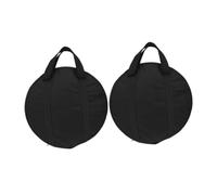 HIAKDOFT 2pcs Thickened Waterproof Cymbal Storage Bags 40cm Diameter Single Layer Oxford Cloth Gong Holders Portable Instrument Carrier Carry Handle Black