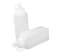 HIAKDOFT 2pcs Transparent Squeeze Bottles for Condiments with Leakproof Caps Plastic Ketchup Mustard Dispensers for Salad Dressing Soy Sauce Jam Oil Easy Precise Control Mess Storage