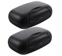 HIAKDOFT 2Pcs Travel Soap Box with Seal Buckle Portable Soap Dish Basket for Men and Women Black Slip Holder for Outdoor and Home Use