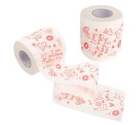 HIAKDOFT 2Pcs Valentines Day Decorative Toilet Paper Roll with Creative Printed Design, Soft Bathroom Tissue for Holiday and Wedding Anniversary, Festive Paper Towels for Party and