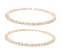 HIAKDOFT 2pcs Wooden Bead Wreath Hoops for DIY Dream Catcher Craft Rustic Boho Wedding Arch Decor Natural Bead Rings for Nursery Wall Hangings and Holiday Party Decoration