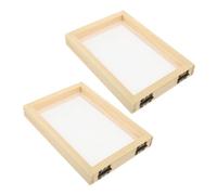 HIAKDOFT 2pcs Wooden Frame Paper Making Mold Screen for DIY Crafts Pine Wood Handicraft Tool for Educational Papermaking Family Activity Kit