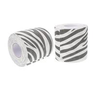 HIAKDOFT 2pcs Zebra Print Toilet Paper Fancy Novelty Loo Patterned Bathroom Decorations Animal Print Design Self Adhesive Wrap Fun Patterns