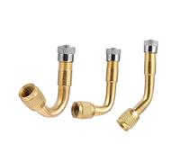 HIAKDOFT 3 Pcs Copper Tyre Valve Extension Stem with Angled Adapters for Car Motorcycle Truck and Rv Tires Inflator Extenders with Seals for Easy Inflation Access