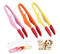 HIAKDOFT 3 Pcs Dog Eye Combs with Comfortable Silicone Bristles Tear Stain Remover for Pets Non Slip Handle Cat Eye Cleaner with Portable Storage Box Safe PP Material Grooming Tool