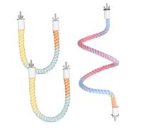 HIAKDOFT 3 Pcs Parakeet Rope Perches with Soft Cotton Material Flexible Bendable Climbing and Standing Stands for Cockatiels and Parrots Indoor Bird Cage for Exercise and Play
