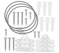 HIAKDOFT 3 Sets Furniture Safety Straps White Tip Anchors with Stainless Steel Cables Falling Furniture Prevention for Cabinets Tv Wardrobe Stability and Home Safety