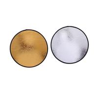 HIAKDOFT 30cm 2-in-1 Gold Silver Photography Reflector Set Mini Portable round Light Reflectors for Studio and Outdoor Photo Lighting 2 Pieces Foldable Pads for Portrait and Selfie