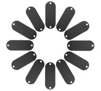 HIAKDOFT 30Pcs Black Oval Aluminum Alloy Name Plates Blanks with Double Holes for Office Desk Signs, Wall and Door Engraving Tags, Metal Plaques for Nurse Badges and Custom DIY