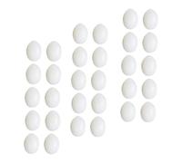HIAKDOFT 30pcs Plastic Pigeon Eggs Solid Fake Nest Hatching Simulated Eggs DIY Decorative Bird Supplies for Racing Pigeons and Bird Breeding