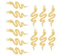 HIAKDOFT 30pcs Retro Serpentine Pendant Snake Chain Pendant Vintage Animal Charm Snake Charm for Crafts Alloy Year of The Jewelry Golden