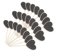 HIAKDOFT 30pcs Wooden Plant Labels with Small Blackboard Hearts, Sturdy Garden Tags for Succulents and Flowerpots, Multipurpose Plant Markers for Outdoor Herb and Vegetable Gardening