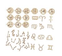 HIAKDOFT 36Pcs Zodiac Symbol Pendant Charms for DIY Necklace Jewelry Making Constellation Designs with Rhinestones Craft Accessories for Creative Decorations and