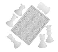 HIAKDOFT 3D Chess Pieces Resin Mold Set King Queen Knight Rook Pawn DIY Casting Silicone Mold for Tabletop Game Crafting and Board Game Enthusiasts