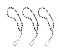 HIAKDOFT 3pcs Beaded Phone Wrist Strap with Five-star Charm Cell Phone Chain for Women Anti-drop Mobile Lanyard Wristlet for Travel Shopping Outdoor Activities