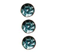 HIAKDOFT 3PCS Ceramic Condiment Dishes Hand-Painted Seasoning Tray for Kitchen Home BBQ Picnic Serving Sauces Soy Mustard Snack