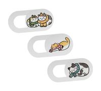HIAKDOFT 3pcs Creative Cat Design Webcam Covers Peeping Privacy Protection Camera Safety Covers with Adhesive Backing Material for Laptop Tablet Desktop