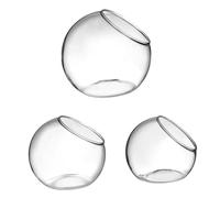 HIAKDOFT 3pcs Glass Terrarium Globe Set for Succulent Plants Indoor Desktop Micro Landscape Planter Bottles 10cm-13.5cm Hydroponic Glass Plant Bottles for Home Garden Decor