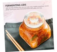 HIAKDOFT 3Pcs Glass Weight for Wide Mouth Jars Fermentation Lids for Pickle and Kimchi Making Reusable Sealing Covers for Standard Fermenting Jars