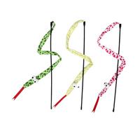 HIAKDOFT 3pcs Interactive Cat Teaser Wand with Furry Snake Plush and Crinkle Sound for Indoor Play Ergonomic Design for Comfortable Use Cat Snake for Sensory Stimulation and Long-term