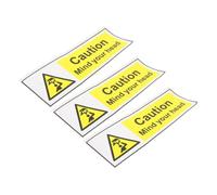 HIAKDOFT 3pcs Low Overhead Warning Stickers Self Adhesive Caution Signs for Low Ceiling Safety Alert and Visible Mind Your Head Labels