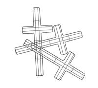 HIAKDOFT 3pcs Metal Cross Wreath Frame Wire Flower Wreath Base for Religious Wedding Church Garden DIY Craft Projects Wall Hanging Space Saving Decoration