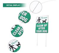 HIAKDOFT 3pcs Please Clean Up After Your Dog Signs Warning Dog Poop Lawn Signs Double Sided High Contrast for Garden Park Lawn with Ground Stakes