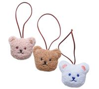 HIAKDOFT 3Pcs Plush Bear Pendants Adorable Soft Keychain Jewelry Making Accessories Decorative Charms for Handmade Crafts and Party Decor