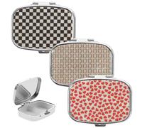 HIAKDOFT 3Pcs Portable Pill Organizer Case with Compartments Lightweight Travel Medicine Holder for Vitamins and Accessories Compact Metal Storage Box