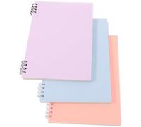 HIAKDOFT 3Pcs Spiral Notebooks with Plastic Covers College Ruled Lined Pages for Notes and Journaling Portable Academic Notebooks for Students and Office Work in Pink Blue Purple