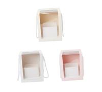 HIAKDOFT 3pcs Square Flower Packing Boxes Pvc Storage Boxes Window for Party Flower Packaging for Widows