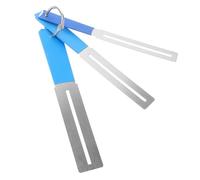 HIAKDOFT 3pcs Stainless Steel Guitar Fingerboard Guards Kit with Extended Handle Keychain Heavy Duty Metal Fret Finger Protectors for Polishing and Repair Fretboard Maintenance Tools